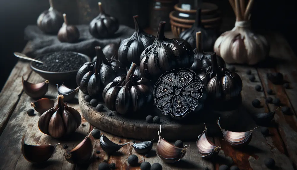 Black garlic bulbs — premium bar ingredient by Maia Botanicas